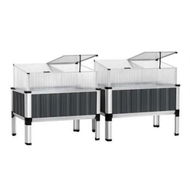 Detailed information about the product Green Fingers Raised Garden Bed x2 80x49x74cm Greenhouse Planter Box Galvanised Herb