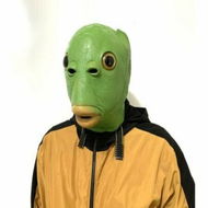 Detailed information about the product Green Fish-headgear Party Mask Cosplay Latex Mask Cosplay Accessory Fancy Dress Mask Disguise Face Wear Item Festival Banquet School Festival