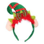 Detailed information about the product Green Headband with Ears and Christmas Bow Ideal For Christmas Parties Dances And Festive Events