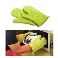 Detailed information about the product Green Hot And Skid Resistant Oven Mitt Protect Glove