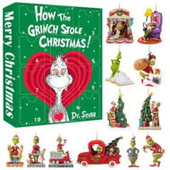 Detailed information about the product Green Monster Grinch Advent Calendar Set of 12 Cute Cartoon Figures Dolls for Christmas Holiday Stocking Stuffer GJ171-001