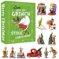 Detailed information about the product Green Monster Grinch Advent Calendar Set of 12 Cute Cartoon Figures Dolls for Christmas Holiday Stocking Stuffer GJ171-005