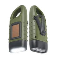 Detailed information about the product Green Portable Outdoor Multi Functional Solar Charging LED Flashlight Hand Cranked Emergency Light