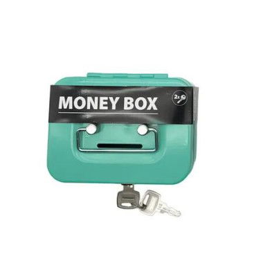 Green Small Storage Coin Box with Key Creative Portable Bank