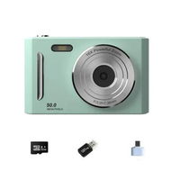 Detailed information about the product Green Student Digital Camera HD DualLens 50MP 8x Zoom Beauty Filter FrontBack Cameras 32G Memory Card