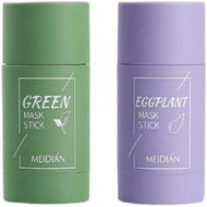 Detailed information about the product Green Tea Purifying Clay Stick Mask - Moisturizes And Controls The Oil Acne Clearing And Blackhead Remover 40g Eggplant + Green Tea.