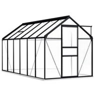 Detailed information about the product Greenhouse with Base Frame Anthracite Aluminium 7.03 mÂ²