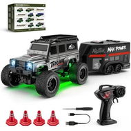 Detailed information about the product Grey 1:64 Mini Climbing Remote Control Car with Trailer Full Scale Monster Truck Toy Perfect Gifts for children