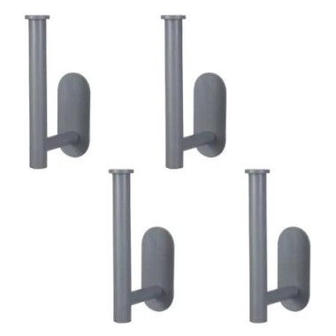 Grey 4 PCS Simple Storage Rack Ideal For Holding Towels Curtains Hats Toilet Paper And Paper Towels