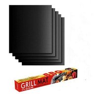 Detailed information about the product Grill Mat Set of 5, 100% Non-Stick BBQ Grill Mats for Electric Grill Gas Charcoal BBQ 40x33 cm, Black