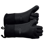 Detailed information about the product Grilling Gloves Heat Resistant Gloves BBQ Kitchen Silicone Oven Mitts (Black)