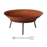 Detailed information about the product Grillz 56cm Fire Pit Iron Rustic Bowl Outdoor