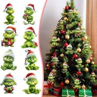 Detailed information about the product Grinch Acrylic Christmas Tree Pendants Set 8 Pack Advent Calendar Party Gifts Christmas Decor