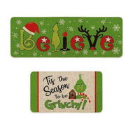 Detailed information about the product Grinch Christmas Decorations Kitchen Rugs and Mats Set of 2, The Grinch Decor of Winter Holiday Party and Home Kitchen(40*60+40*110CM)