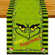 Detailed information about the product Grinch Christmas Table Runner Merry Grinchmas Grinch Table Runner Tablecloth Xmas Winter Holiday Home Kitchen Dining Room-33*183 CM