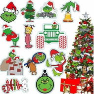 Detailed information about the product Grinch Christmas Tree Decoration, 24 Pieces Grinch Christmas Decoration Paper Hanging Christmas Tree Decoration Winter Christmas Party Supplies