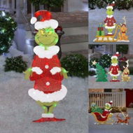 Detailed information about the product Grinch LED Light Yard Sign Stick Christmas Grinch outdoor garden decoration LED lights, acrylic Christmas decorations