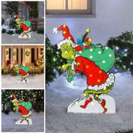 Detailed information about the product Grinch Stealing the Christmas LED Lights Glowing Outdoor Yard Stakes Ornaments