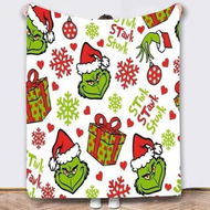 Detailed information about the product Grinch Throw Blanket 100*130cm,Grinch Christmas Couch Blanket Flannel Bedding Grinch Theme Christmas Decorations