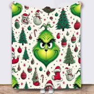 Detailed information about the product Grinch Throw Blanket 100*130cm,Grinch Christmas Couch Blanket Flannel Bedding Grinch Theme Christmas Decorations