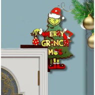 Detailed information about the product Grinchs Christmas Door Frame Decorations, Wooden Funny over the Door Frame Christmas Decorations for Front Door