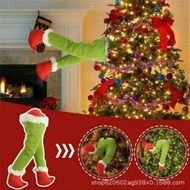 Detailed information about the product Grinchs Decor for Christmas Tree Christmas Elf Body Plush Doll Toy Cartoon Style Xmas Tree Topper Hanging Ornamentss (Elf Leg)