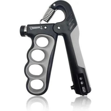 Grip Strength Trainer, Hand Grip Strengthener, Forearm Strengthener, Adjustable Resistance 11 Lbs - 220 Lbs, Grey