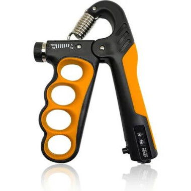Grip Strength Trainer, Hand Grip Strengthener, Forearm Strengthener, Adjustable Resistance 11 Lbs - 220 Lbs, Orange