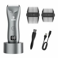 Detailed information about the product Groin Body Hair Trimmer Ball Shaver for Men, Replaceable Ceramic Blade, Waterproof Pubic Hair Trimmer Low Noise Electric Razor with USB Recharge Dock