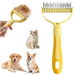 Grooming Rake for Dogs & Cats, Double-Sided Deshedding Brush, Slicker Comb for Undercoat & Loose Hair Removal (Yellow). Available at Crazy Sales for $9.95