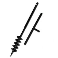 Detailed information about the product Ground Drill With Handle Auger Bit 100 Mm Double Spirals Steel Black