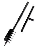 Detailed information about the product Ground Drill With Handle Auger Bit 120 Mm Double Spirals Steel Black