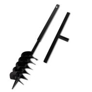 Detailed information about the product Ground Drill with Handle Auger Bit 150 mm Three Spirals Steel Black