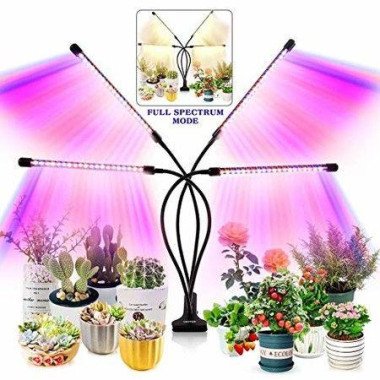Grow Light For Indoor Plants - Upgraded Version 80 LED Lamps With Full Spectrum & Red Blue Spectrum Timer 10 Dimmable Level Adjustable Gooseneck.