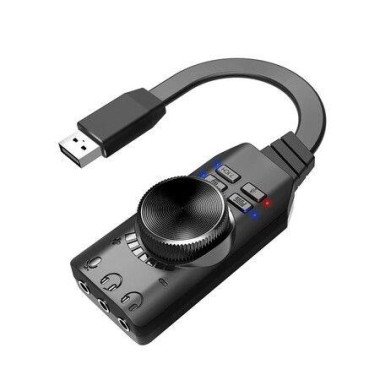 GS3 7.1 Channel Sound Card Adapter External USB For PUBG League Of Legends PC Computer.