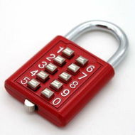 Detailed information about the product Guard Security 10 Digit Push Button Combination Padlock, 5 Digit Locking Mechanism