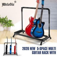 Detailed information about the product Guitar Stand 5 Holder Multiple Foldable Guitar Rack Black Melodic