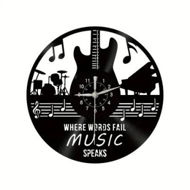 Detailed information about the product Guitar Wall Clock Music Vinyl Record Wall Decor Round 12 Inch, Room Decor Rock Music Party Vintage Record ,Decor Aesthetic Decor Unique Art Wall Decals