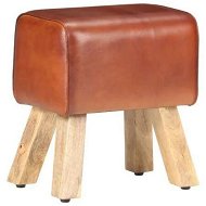 Detailed information about the product Gym Bok Bench 38 cm Brown Real Leather and Solid Mango Wood