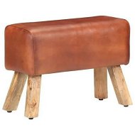 Detailed information about the product Gym Bok Bench 58 cm Brown Real Leather and Solid Mango Wood