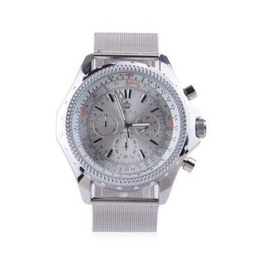 GZ-SMT Men's Fashion Dress Watch ORKINA Brand Luxury Watch Stainless Steel Quartz Wrist Watch Silver