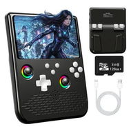 Detailed information about the product H5 Retro Gaming Console, 5.0 Inch IPS HD Screen Handheld Game Console, 128GB TF Card Build in 30000+ Classic Games with 4000mAh Battery, Black