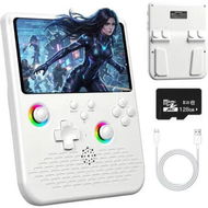 Detailed information about the product H5 Retro Gaming Console, 5.0 Inch IPS HD Screen Handheld Game Console, 128GB TF Card Build in 30000+ Classic Games with 4000mAh Battery, White