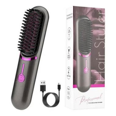 Hair Brush Straightening Cordless Travel Styling Tool Portable Smooth Frizz Control Salon Easy Use Lightweight Quality Outdoor
