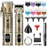 Detailed information about the product Hair Clipper and T-Blade Trimmer Set for Men, Cordless Rechargeable Barber Clipper Beard Nose Hair Trimmer Multipurpose Grooming Kit LED Display