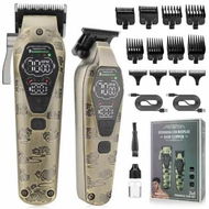 Detailed information about the product Hair Clippers and Grooming Kit for Men, Cordless, Rechargeable Hair Cutting Set with T-Blade and LED Display