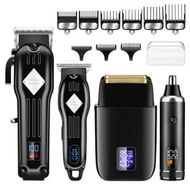 Detailed information about the product Hair Clippers for Men, Professional Beard Trimmer Men Shaver Electric Razor Nose Trimmer Kit, Cordless Barber Clippers and Trimmers Set (Black)