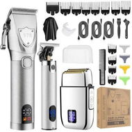 Detailed information about the product Hair Clippers for Men Professional Cordless Beard Trimmer Electric Shavers Barber Kit(Silver)