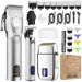 Hair Clippers for Men Professional Cordless Beard Trimmer Electric Shavers Barber Kit(Silver). Available at Crazy Sales for $74.99
