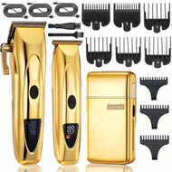 Detailed information about the product Hair Clippers for Men Professional Hair Trimmer Cordless Foil Shavers for Men Set,Rechargeable Barber Clippers Cutting Kit Beard Shaver(Gold)